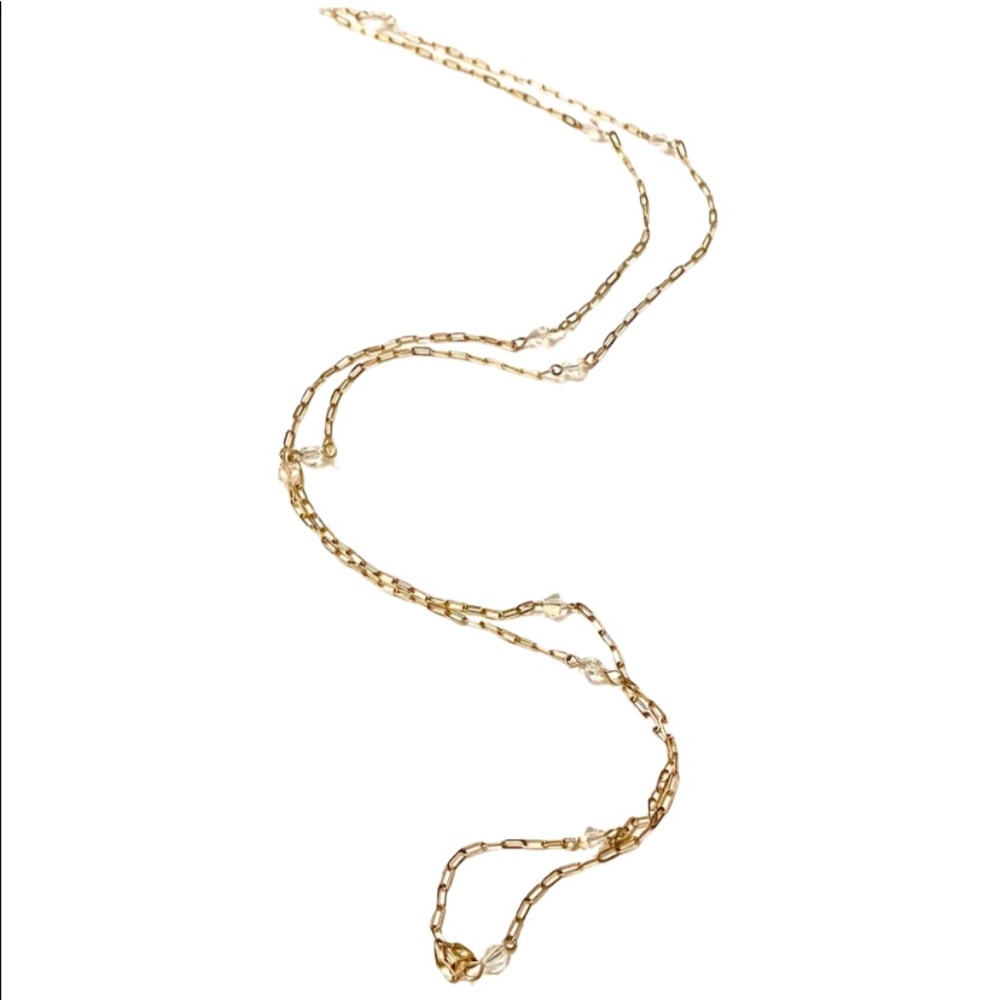 EMILY RAY 14k Long Gold Crystal Necklace